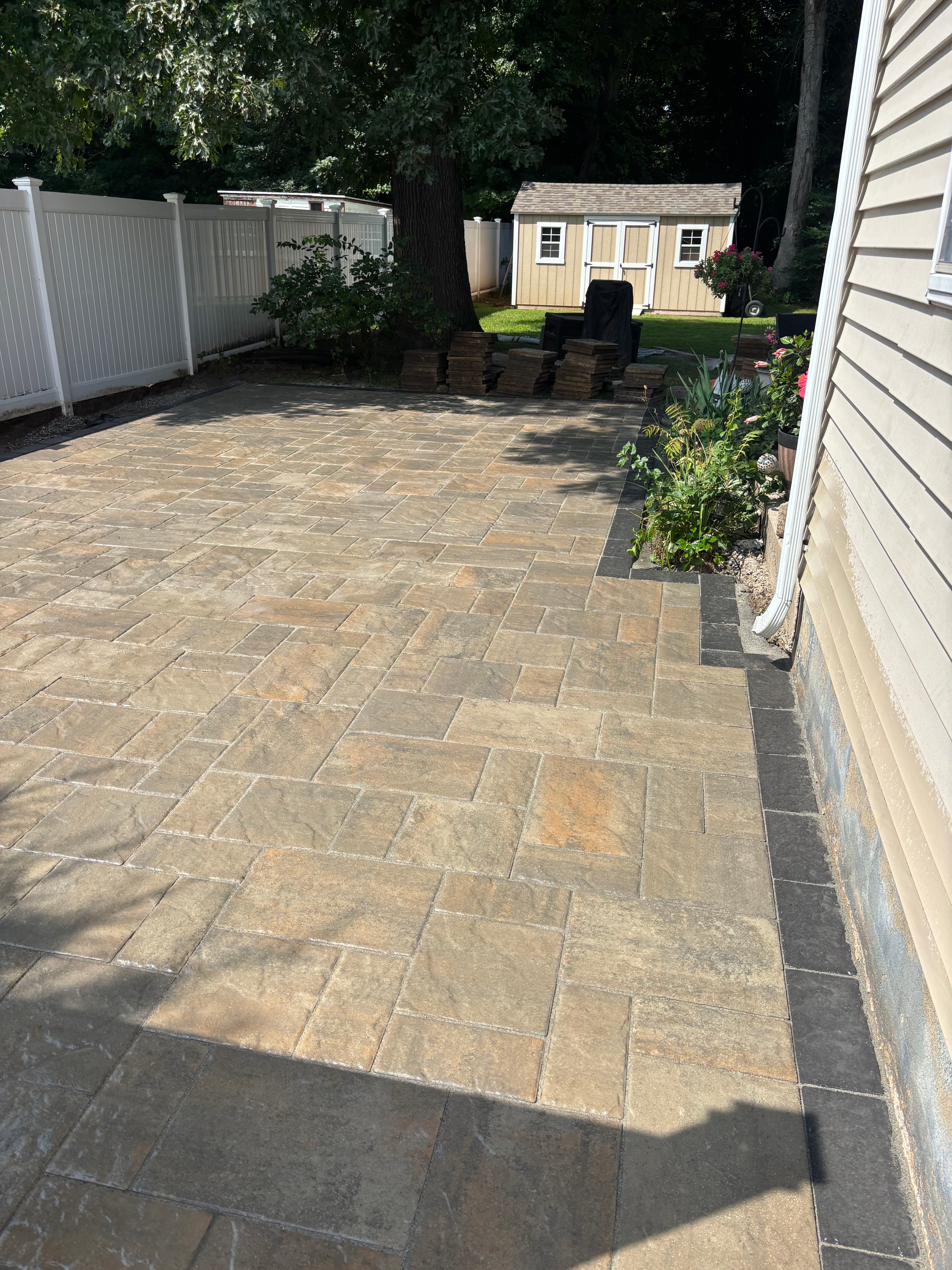 Project 500 Sq. Ft. Techo-Bloc Patio Built for Real Backyard Living image