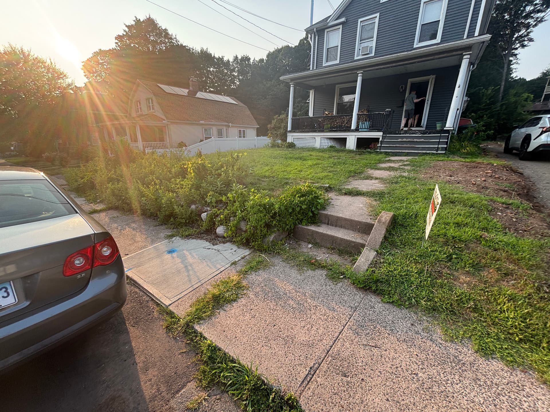 Front Yard Hardscape Rebuild With Paver Walkway and Retaining Wall