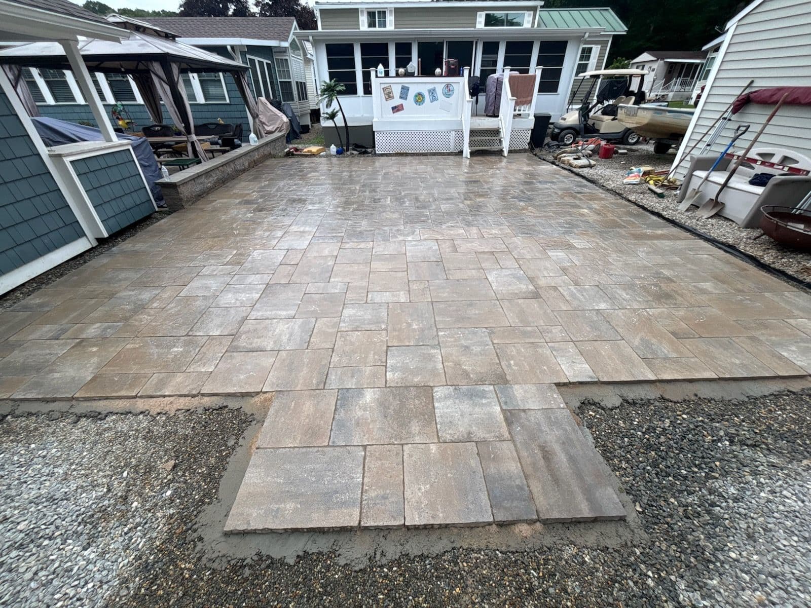 Project Stunning Interlocking Stone Patio for Campground image