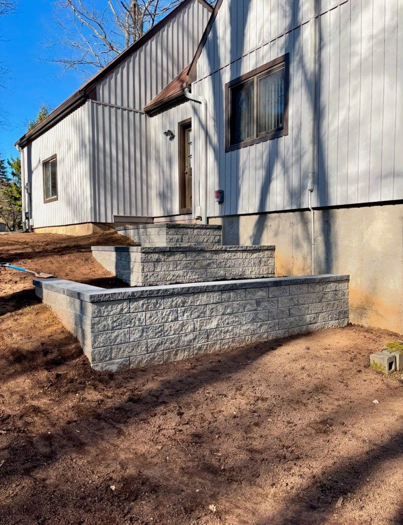 Terraced Retaining Wall with Stone Steps image