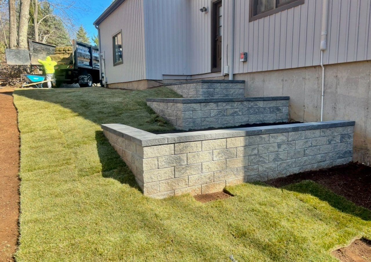 Gallery photos for Terraced Retaining Wall with Stone Steps: Image #1